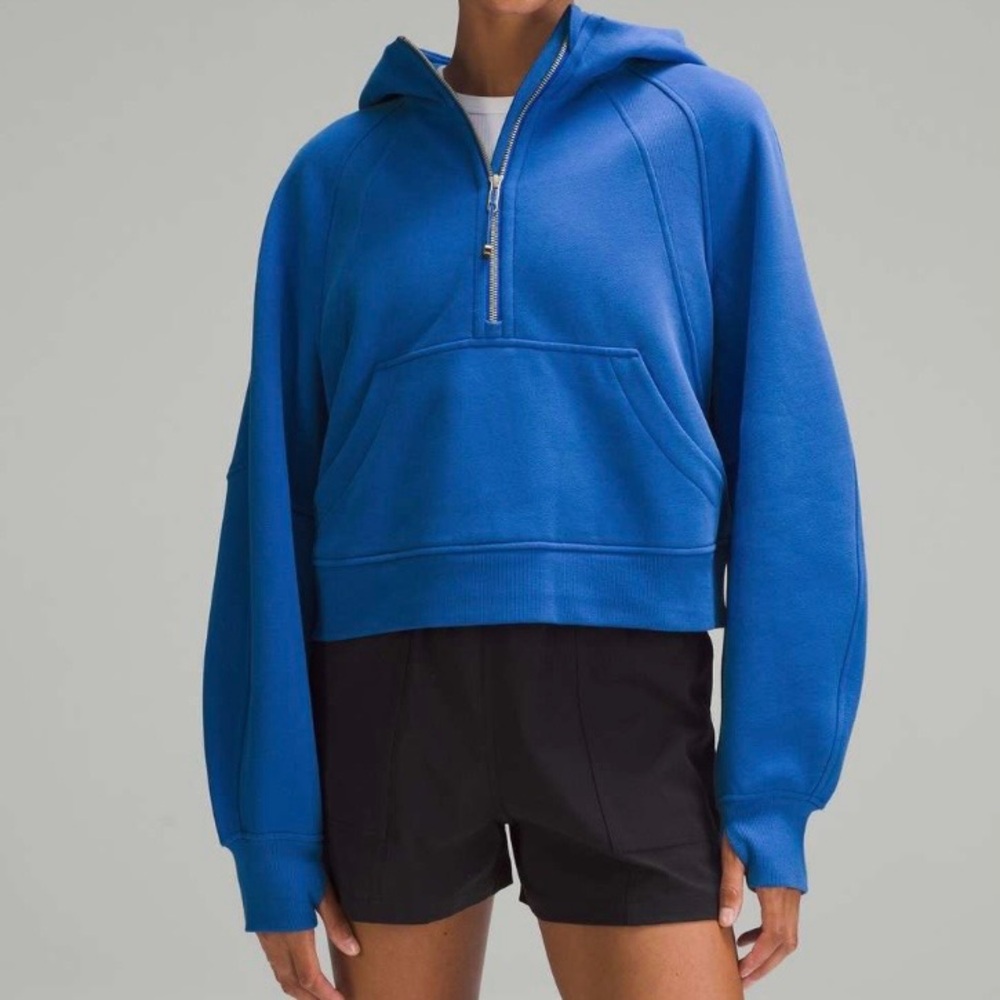 Lululemon scuba oversized half zip hoodie blazer blue tone
